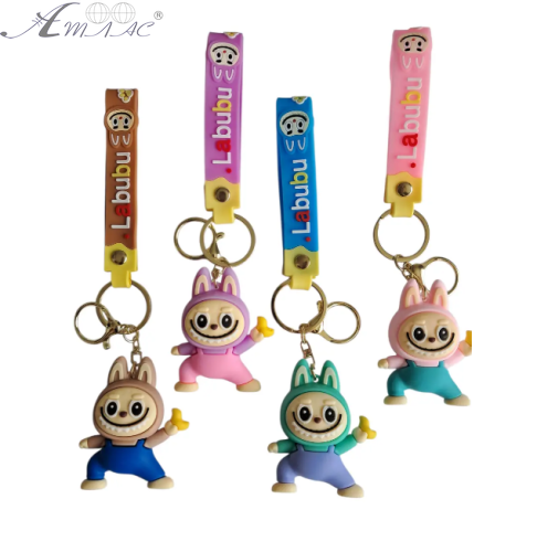 Брелок Лабубу в комбинезоне резиновый 6 см 1748 Брелок Лабубу в комбинезоне резиновый 6 см 1748