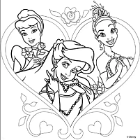 Полотно з контуром Принцеси - 1 на підрамнику 25 х 25 см 950706