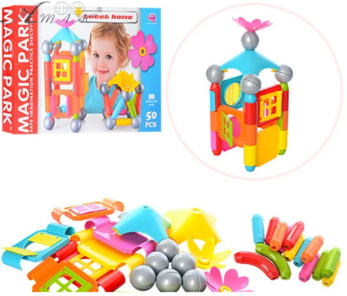 Конструктор Магнитный с шариками "МР" 50 деталей QF8117Е Конструктор Магнитный с шариками "МР" 50 деталей QF8117Е