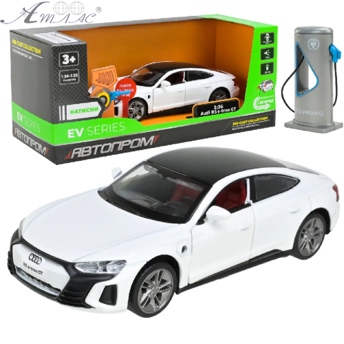 Машинка Автопром Audi RS e-tron GT Біла електро+світло+звук 14см 68744 Машинка Автопром Audi RS e-tron GT Біла електро+світло+звук 14см 68744