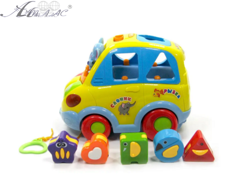 Іграшка Машина Музична Автошка їздить сортер + світло + рус звук 9198 фото 2