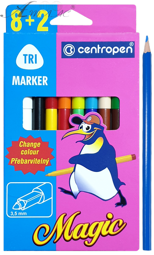 Фломастери Centropen 8 + 2 кольори Magic змінює колір 2549/10