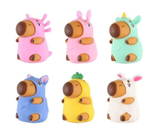 Игрушка Капибара в костюме Антистресс Сквиш 8 см микс С24602 Игрушка Капибара в костюме Антистресс Сквиш 8 см микс С24602