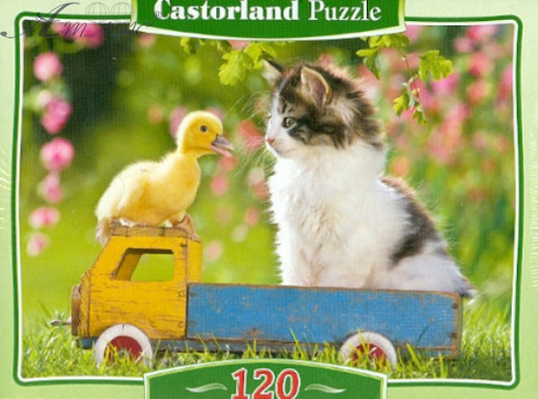 Игрушка Пазл 120 Castorland 32 х 23 см Кот с Утенком В-12688 Игрушка Пазл 120 Castorland 32 х 23 см Кот с Утенком В-12688