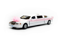 Машинка Kinsmart Lincoln Limousine 17,5 см, весільна біла  KT7001WW