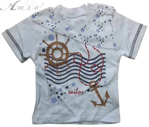 Футболка для мальчика Pabbuc с рисунком, р.62-80 11588 Футболка для мальчика Pabbuc с рисунком, р.62-80 11588