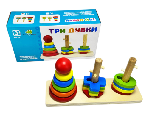 Игрушка Деревянная Пирамидка развивающая Три Дубка MD1321 А фото 2 Игрушка Деревянная Пирамидка развивающая Три Дубка MD1321 А фото 2