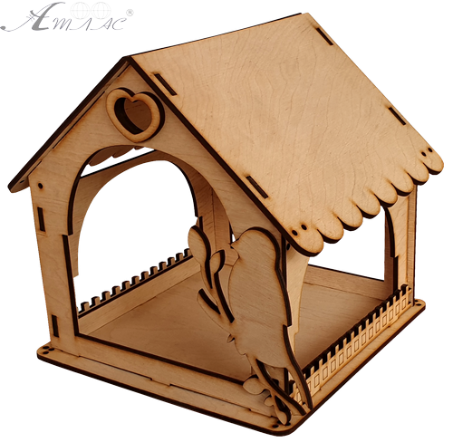 Кормушка № 6 с накладными сердечками 20 х 23.5 х 21 см AS-4278, F-0235 Кормушка № 6 с накладными сердечками 20 х 23.5 х 21 см AS-4278, F-0235