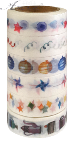 Скотч Декоративний кольоровий День Народження 1,5 см х 10 м 820-7-4