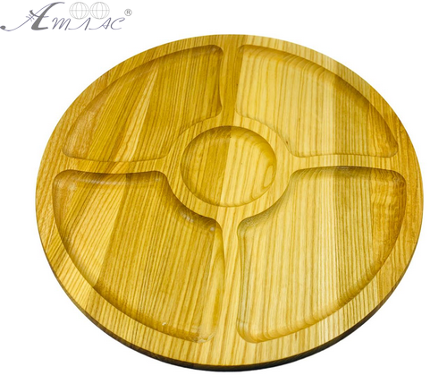 Деревянная доска менажница 4 отделения 35 см 11574 Деревянная доска менажница 4 отделения 35 см 11574