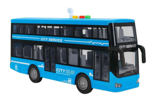 Игрушка Автобус CITY SERIES Синий 2х этажный двери свет звук 28 см RJ5504 Игрушка Автобус CITY SERIES Синий 2х этажный двери свет звук 28 см RJ5504