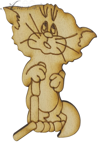 Фигурка фанерная - Котик с сосисками 7 см AS-4663, В-0245 Фигурка фанерная - Котик с сосисками 7 см AS-4663, В-0245