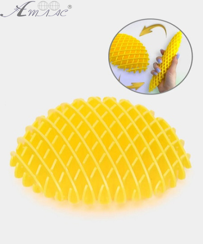 Игрушка Червяк телескопический Антистресс трансформер желтый 22 см  13578