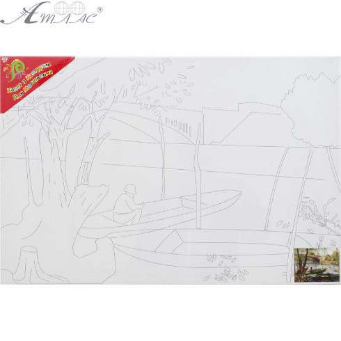 Полотно з контуром Човен на підрамнику 40 х 60 см 950992