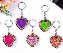 Брелок Серце з трояндою колір мікс 4 см 13247