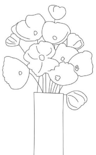 Холст с контуром "Ваза с маками" 1 Вересня (20см*40см) 950408 Холст с контуром "Ваза с маками" 1 Вересня (20см*40см) 950408