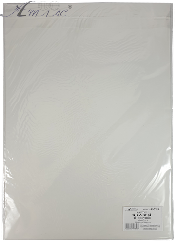 Картон Білий з двох сторін 5 аркушів 300 г Атлас AS-0551, P-0214 Картон Білий з двох сторін 5 аркушів 300 г Атлас AS-0551, P-0214
