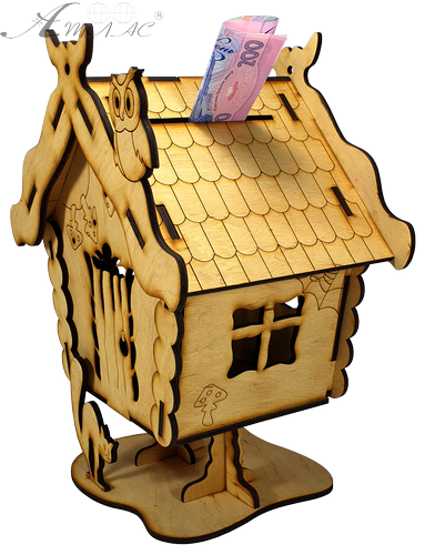 Домик № 19 копилка, избушка на курин.ножках 21,5 х 15 х 27 см из фанеры AS-4294 Домик № 19 копилка, избушка на курин.ножках 21,5 х 15 х 27 см из фанеры AS-4294