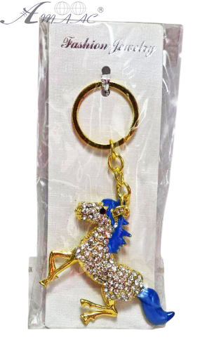 Брелок Лошадь 26 год лошади! металл с камнями голубая грива 15587 Брелок Лошадь 26 год лошади! металл с камнями голубая грива 15587