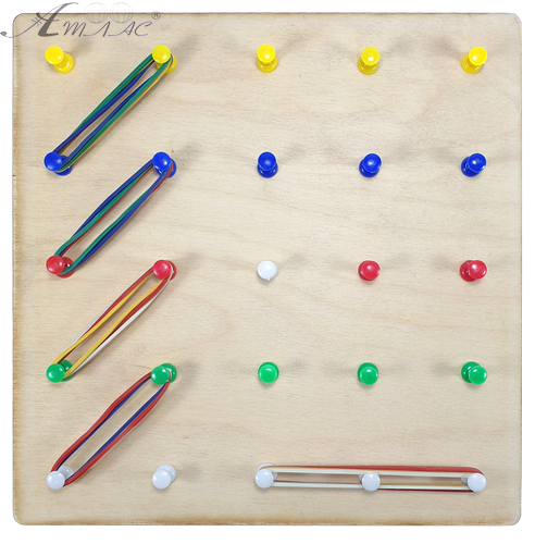 Геоборд или Планшет Математический 20 х 20 см - 25 пластиковых стоек + 15 резинок AS-7125 Геоборд или Планшет Математический 20 х 20 см - 25 пластиковых стоек + 15 резинок AS-7125