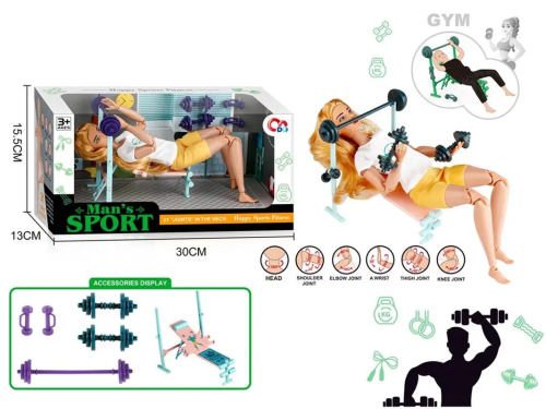 Кукла Фитнес Fitness Sport девочка очень гибкая JJ8715 Кукла Фитнес Fitness Sport девочка очень гибкая JJ8715