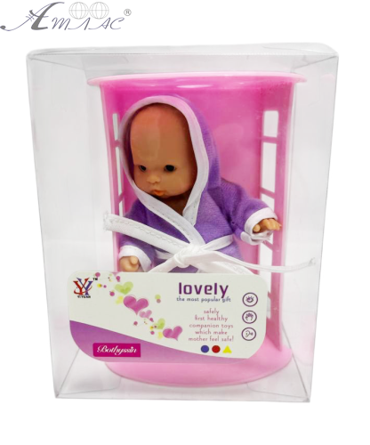 Игрушка Пупс резиновый 10см в кроватке 04787 фото 2 Игрушка Пупс резиновый 10см в кроватке 04787 фото 2