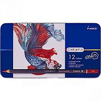 Карандаши цветные Marco Chroma 12 цветов, в металлическом пенале 8010-12TN