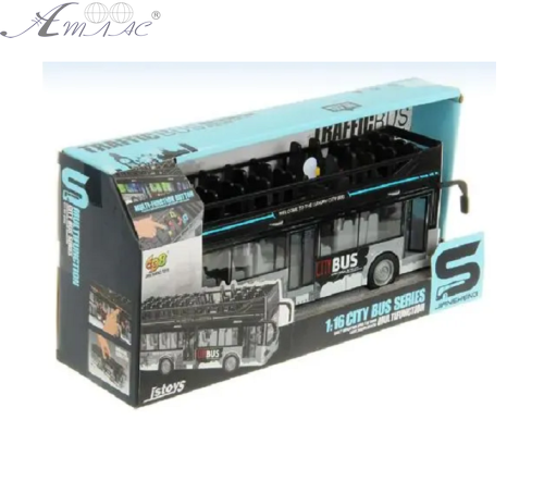 Іграшка Автобус кабріо двоповерховий сірий 28 см JS-122A фото 2 Іграшка Автобус кабріо двоповерховий сірий 28 см JS-122A фото 2