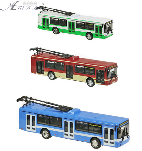 Модель Автопром Тролейбус металевий інерційний 6407 фото 2 Модель Автопром Тролейбус металевий інерційний 6407 фото 2