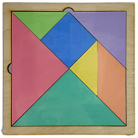 Танграм ЦВЕТНОЙ на МДФ основе 12 х 12 см  AS-7144