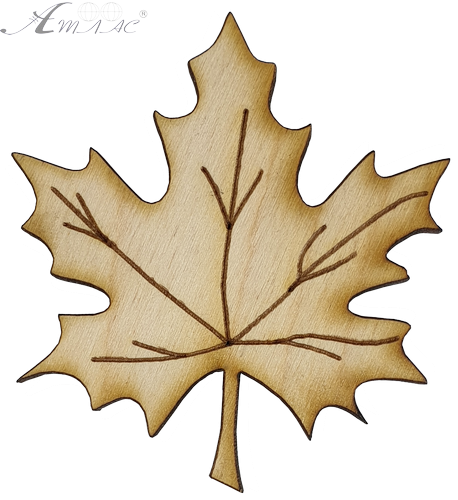 Фигурка фанерная - Лист кленовый 7 см AS-4672, В-0112 Фигурка фанерная - Лист кленовый 7 см AS-4672, В-0112