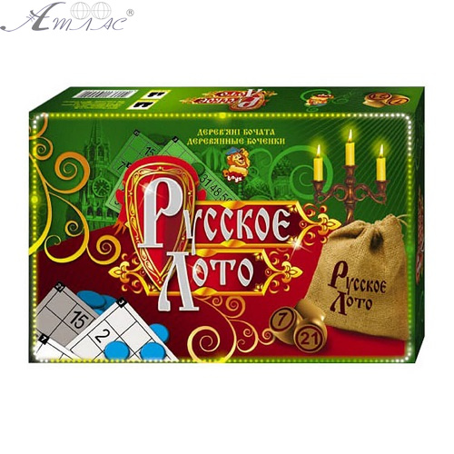 Игра Настольная Русское лото с деревянными бочонками DTG39-1 Игра Настольная Русское лото с деревянными бочонками DTG39-1