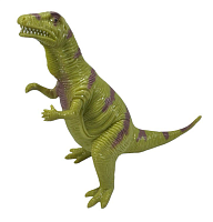 Іграшка силіконова антистрес, Динозавр гірчичний з фіолетовими смугами, стоїть 15 см  08639