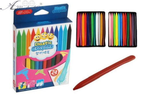 Крейда воскова Crayons Crayons 24 кольорів у пластиковій коробці 3833-24