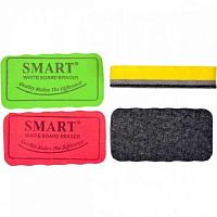 Губка для доски сухостирательная прямоугольная 4 цвета 10 х 5,5 см  08019