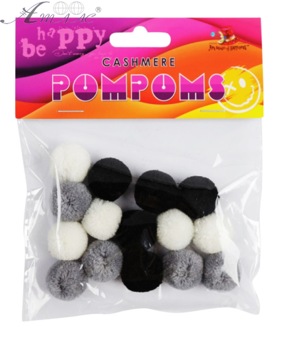Декор Помпони Кольорові 3 кольори 15 штук MQ5005 Декор Помпони Кольорові 3 кольори 15 штук MQ5005