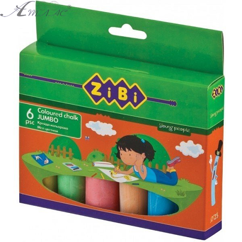 Крейда кольорові Толстые Zibi 6 кольорів 10 см ZB.6710-99