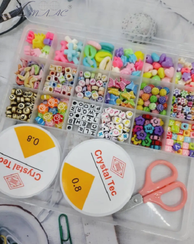 Игрушка Бисер набор с ножницами и леской 0,8 в коробке  0276