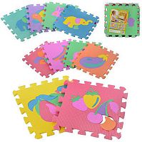 Игрушка Коврик Пазлы мягкий Овощи 10 шт  29 х 29см  0376