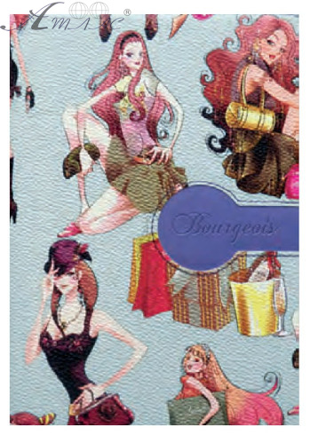 Щоденник недатований А5 МД Bourgeois 160 арк блакитний з дівчатами 15-3-А5S