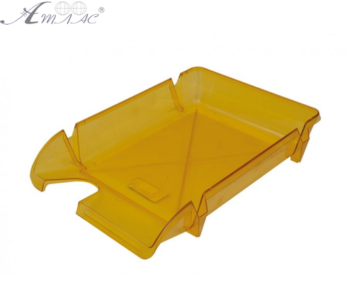 Лоток пластиковий для паперу горизонтальний "Компакт" жовтий 80606 Лоток пластиковий для паперу горизонтальний "Компакт" жовтий 80606