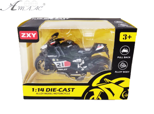 Мотоцикл Мотоексперт Die-Cast ZXY мікс метал інерція 11см Н7788-1 Мотоцикл Мотоексперт Die-Cast ZXY мікс метал інерція 11см Н7788-1