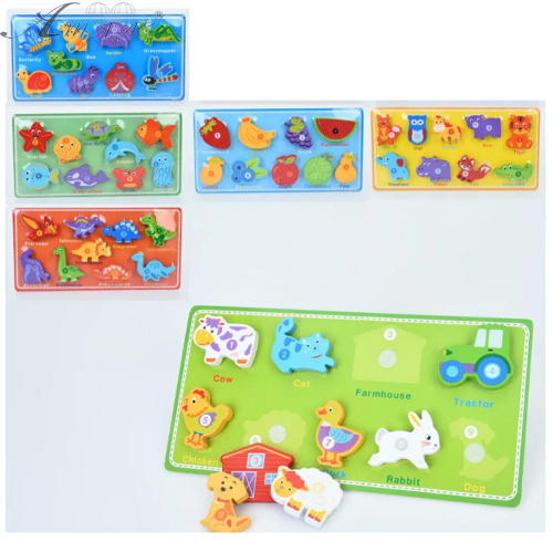 Іграшка Дерев'яна Рамка-вкладишна липучці Мікс С15059 Іграшка Дерев'яна Рамка-вкладишна липучці Мікс С15059