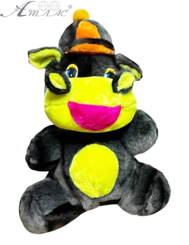 Іграшка М'яка Великий Бегемот 70 см сірий з яскравими вставками 13160 фото 2 Іграшка М'яка Великий Бегемот 70 см сірий з яскравими вставками 13160 фото 2