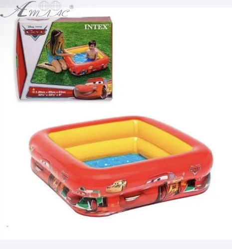Бассейн Intex квадратный мягкое надувное дно Тачки 85-85-23см 57101 Бассейн Intex квадратный мягкое надувное дно Тачки 85-85-23см 57101