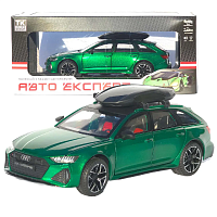 Машинка Автоэксперт Audi RS6 зеленая 20см двери свет звук  1870-07 