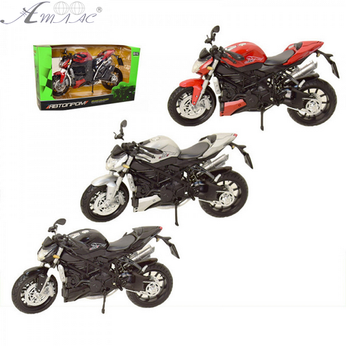 Мотоцикл Автопром металлический инерционный 17см  7749, 7750, 7751 фото 3