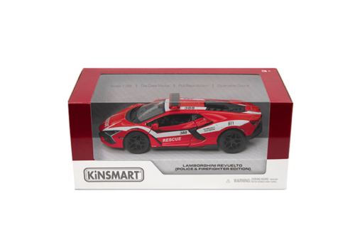 Машинка Kinsmart Lamborghini Revuelto Police/ Firefighter Edition металл KT5459WPR фото 2 Машинка Kinsmart Lamborghini Revuelto Police/ Firefighter Edition металл KT5459WPR фото 2