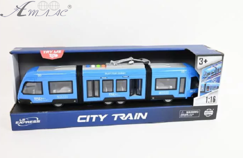 Игрушка Трамвай 44 см синий инерционный со светозвуковыми эффектами WY930W фото 2 Игрушка Трамвай 44 см синий инерционный со светозвуковыми эффектами WY930W фото 2