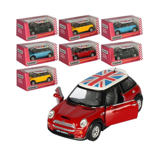 Машинка Kinsmart Mini Cooper S ЗЕЛЕНАЯ металл инерционная  KT5059WF